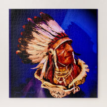 Rompecabezas de arte original "Jefe Lakota"