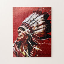 Rompecabezas de arte original "Jefe Nez Perce nati