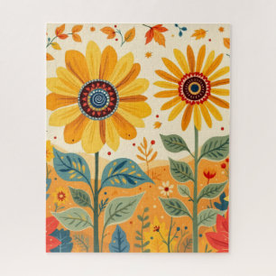 Rompecabezas de Arte Popular de Girasol