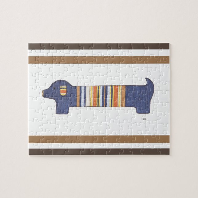 Rompecabezas de arte único - 2 Dachshunds - Arte d (Horizontal)