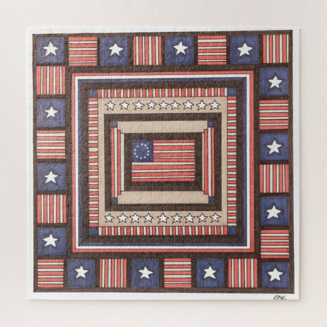 Rompecabezas de arte único - Bandera de tiempo ant (Vertical)