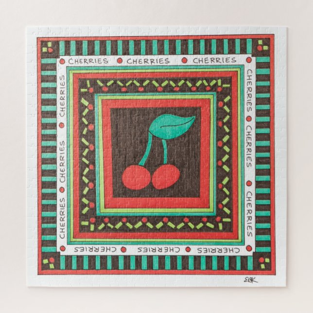 Rompecabezas de arte único - Cerezas  (Vertical)