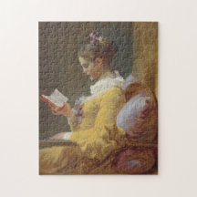 Rompecabezas de arte vintage de "Una joven leyendo