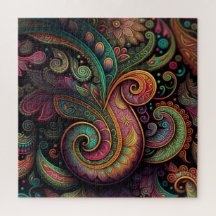 Rompecabezas de aspecto paisley 3D