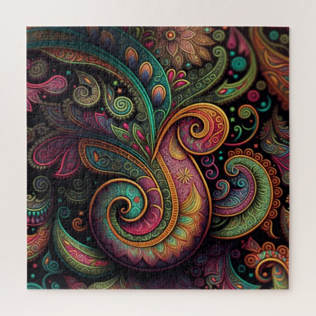 Rompecabezas de aspecto paisley 3D (Vertical)