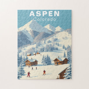 Rompecabezas de Aspen Colorado Esquí Viaje Vintage