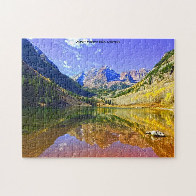 Rompecabezas de Aspen Maroon Bells Colorado (Horizontal)