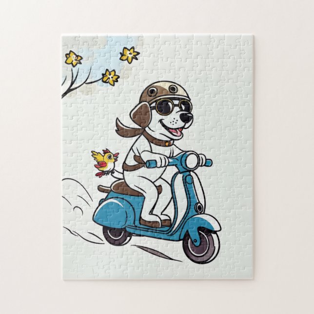 Rompecabezas de aventuras de alegre perro escocés (Vertical)