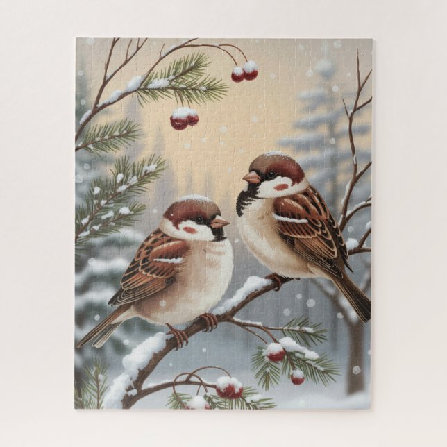 Rompecabezas de Aves de Invierno (Vertical)
