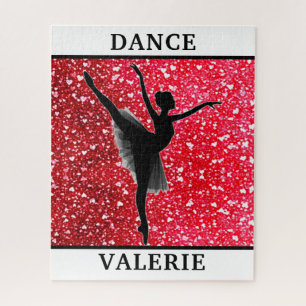 Rompecabezas de baile de bailarina con corazones y
