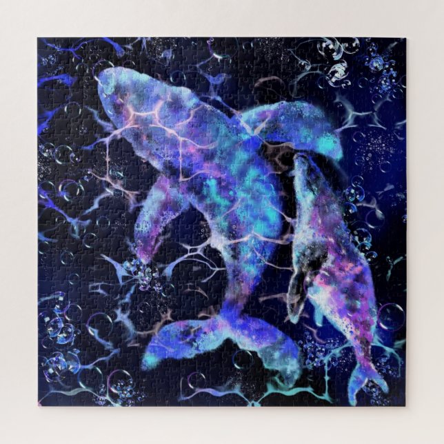 Rompecabezas de ballena azul - Pintura (Vertical)