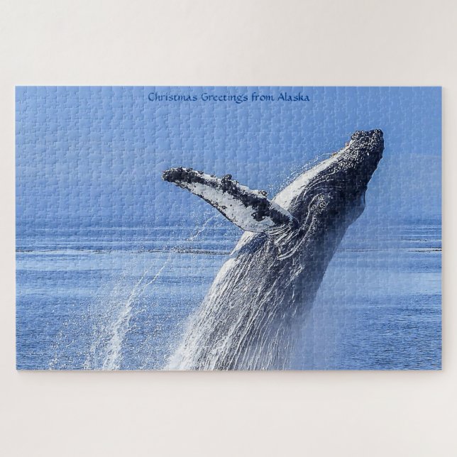 Rompecabezas de ballena jorobada Alaska Jigsaw (Horizontal)