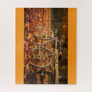 Rompecabezas de bicicleta de otoño Arte acogedor