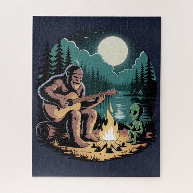 Rompecabezas de Bigfoot Alien OVNI Críptido Parano (Vertical)
