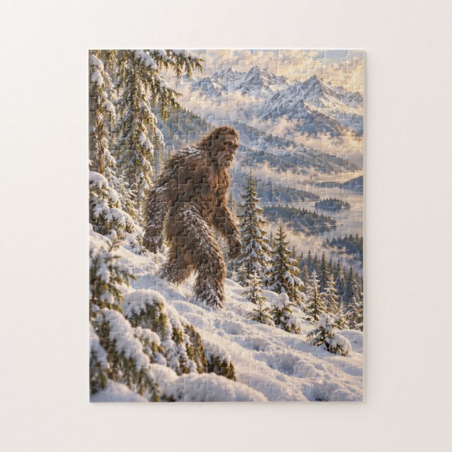 Rompecabezas de Bigfoot de Invierno Profundo (Vertical)