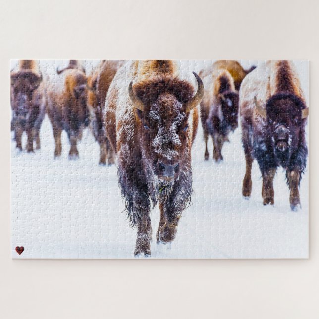 Rompecabezas de Bisonte Yellowstone Wyoming (Horizontal)