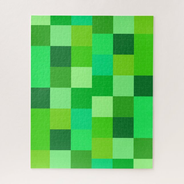 Rompecabezas de bloques de color verde 16 x 20 (Vertical)