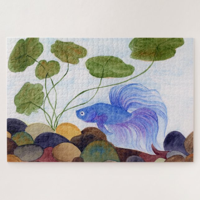 Rompecabezas de Blue Betta Fish Jigsaw (Horizontal)