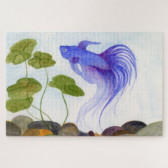 Rompecabezas de Blue Betta Fish Jigsaw (Horizontal)