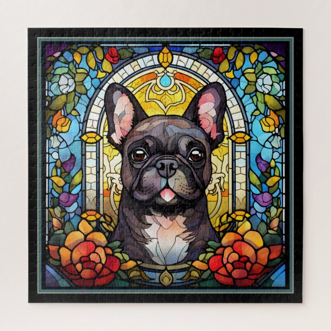 Rompecabezas de Boston Terrier Gris (Vertical)