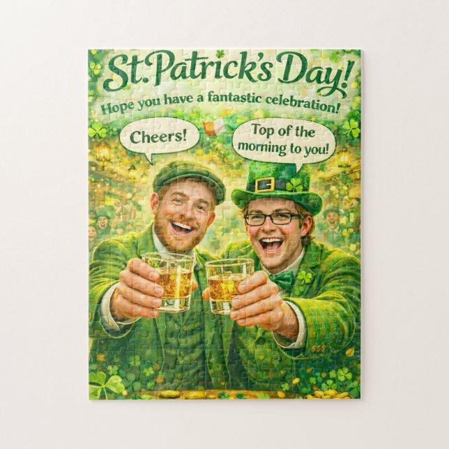Rompecabezas de brindis irlandés del día de San Pa (Vertical)