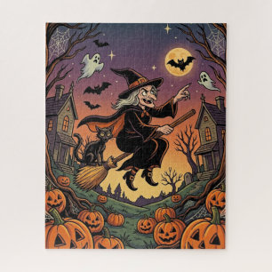 Rompecabezas de Bruja de Halloween - Bruja en esco