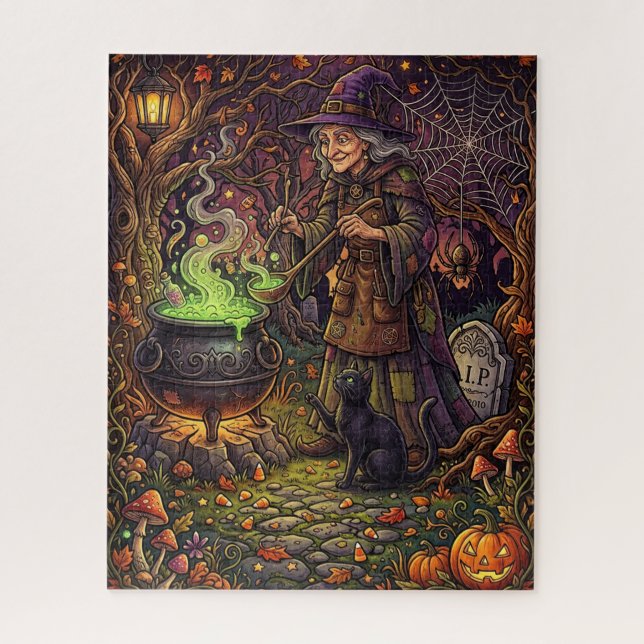 Rompecabezas de Bruja de Halloween - Bruja Revolvi (Vertical)