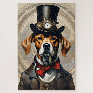 Rompecabezas de bruja de perro de Steampunk