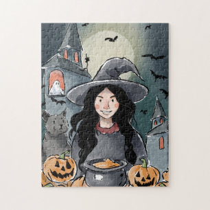 Rompecabezas de brujas de Halloween
