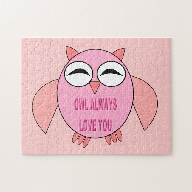 Rompecabezas de Búho de mensajes de amor (Horizontal)