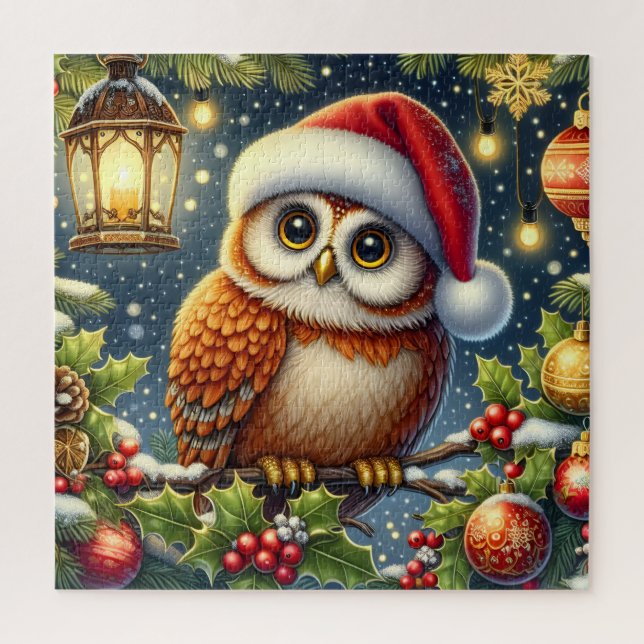 Rompecabezas de búho de Navidad (Vertical)