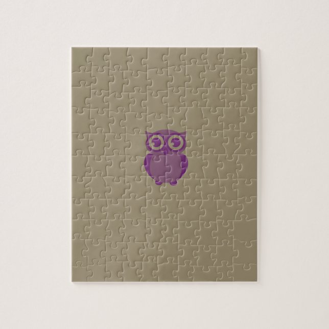 Rompecabezas de búho morado (Vertical)