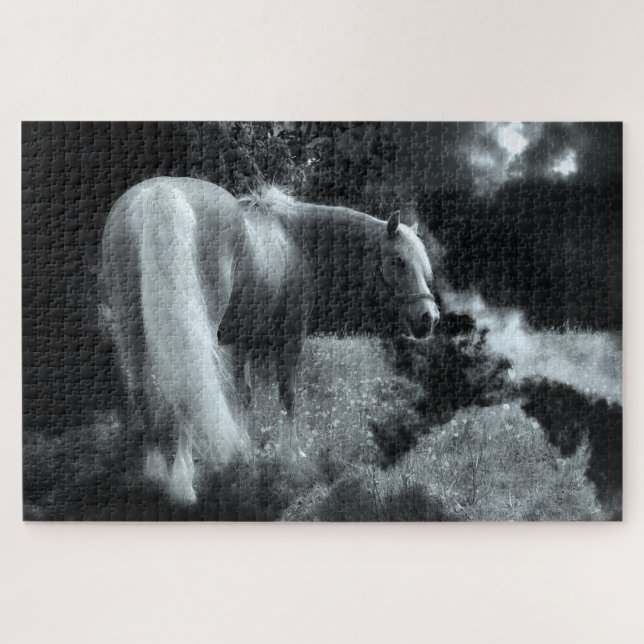 rompecabezas de caballo de noche místico (Horizontal)