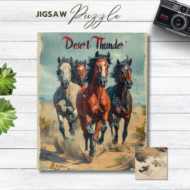 Rompecabezas de caballos galopando Desert Thunder (Desert Thunder Horses Galloping Puzzle)