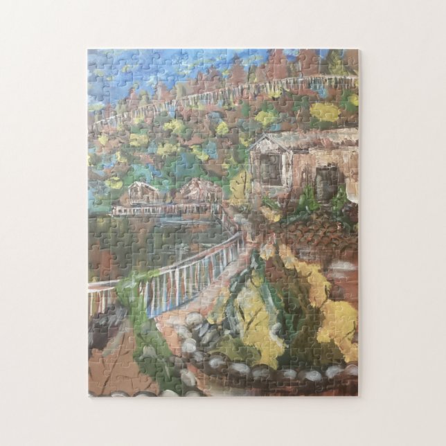 Rompecabezas de cabinas a orillas del lago (Vertical)