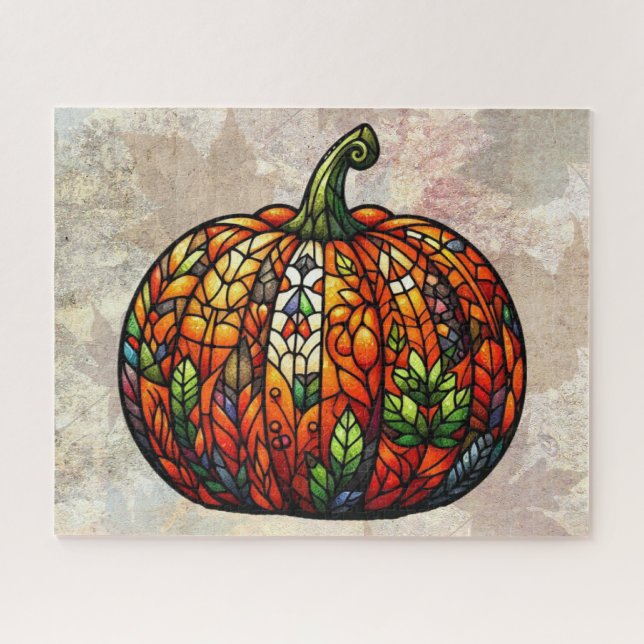 Rompecabezas de calabaza de vidrio manchado (Horizontal)