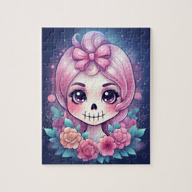 Rompecabezas de Calavera Adorable (Vertical)