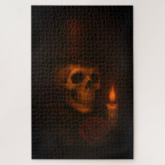 Rompecabezas de Calavera, Rosa y Vela - Serie Oscu