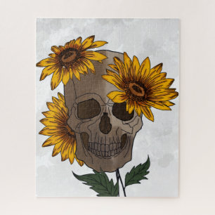 Rompecabezas de Calavera y Girasoles