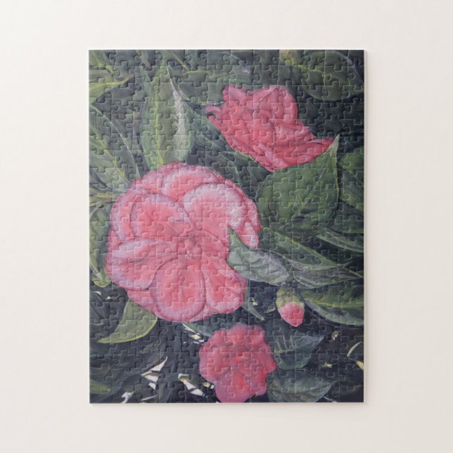 Rompecabezas de Camellia de Amanecer Morado 11" x  (Vertical)