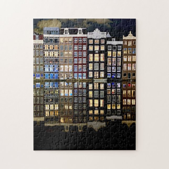 rompecabezas de casas del canal de Ámsterdam (Vertical)