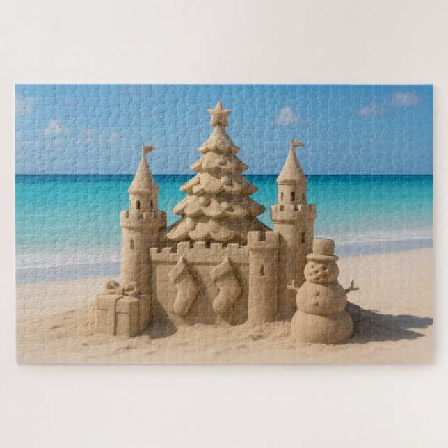 Rompecabezas de Castillo de Arena de Navidad (Horizontal)