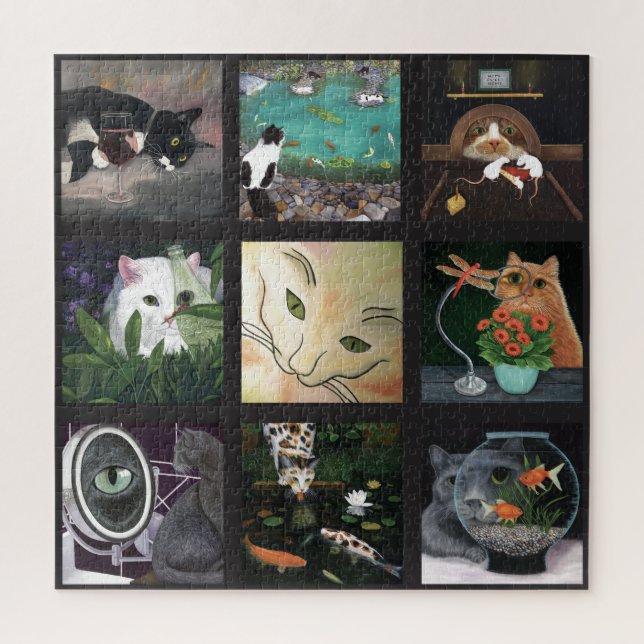 Rompecabezas de Cat Quilt Jigsaw (Vertical)