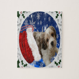 Rompecabezas de Cavachon, perro Navidad