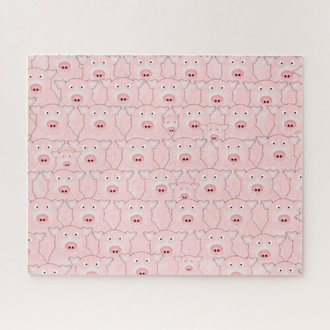 Rompecabezas de cerdos rosados (Horizontal)