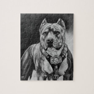 ROMPECABEZAS DE CHARCOIL PITBULL DRAWNING