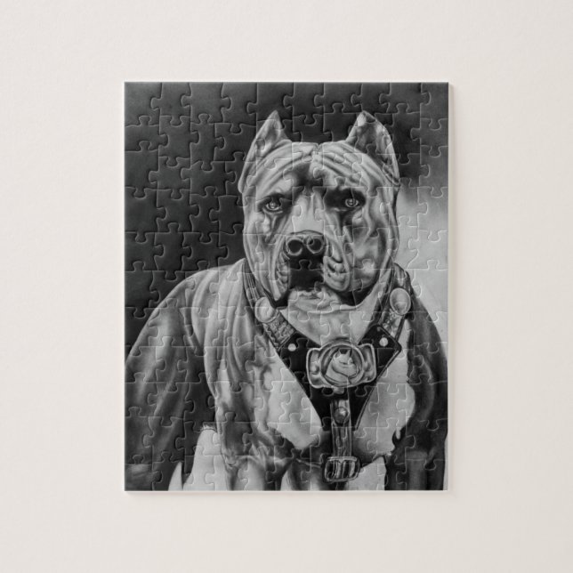 ROMPECABEZAS DE CHARCOIL PITBULL DRAWNING (Vertical)