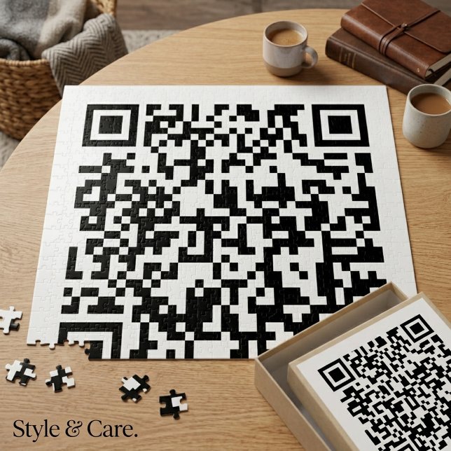 Rompecabezas de Código QR: Agrega solo tu direcció (QR Code Jigsaw Puzzle – Add Your Web Address Only)