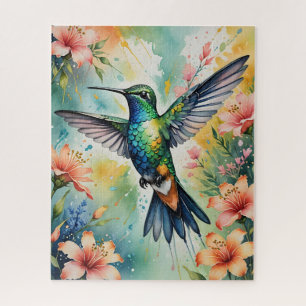 rompecabezas de colibrí floral