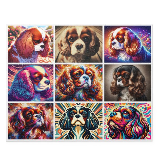 Rompecabezas de Collage de Spaniel King Charles Ca (Cavalier King Charles Spaniel Puzzle: Collage Comfort Spaniel Jigsaw)